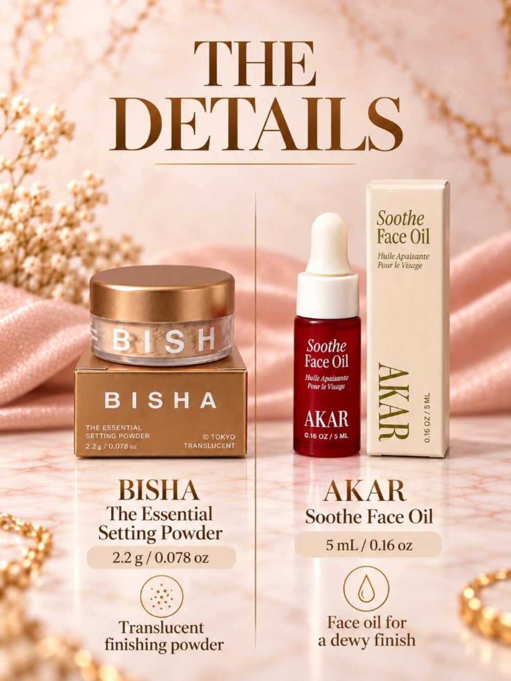 BISHA Tokyo Translucent Setting Powder + AKAR Soothe Face Oil Mini Duo - Picture 4 of 5